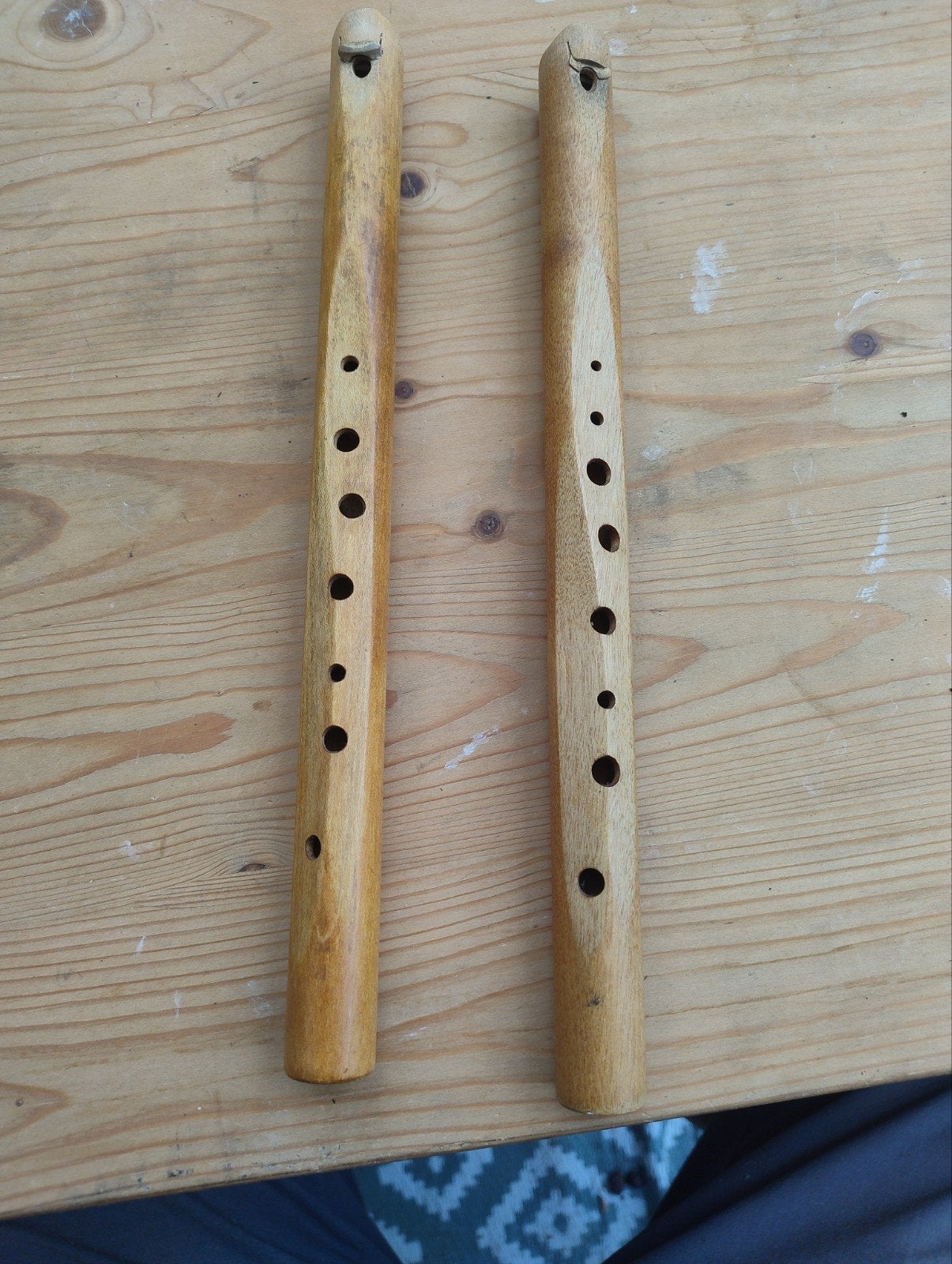Houten choroi fluiten - set van 2. vrije school instrument, Ophalen of Verzenden, Gebruikt, Houtblazer