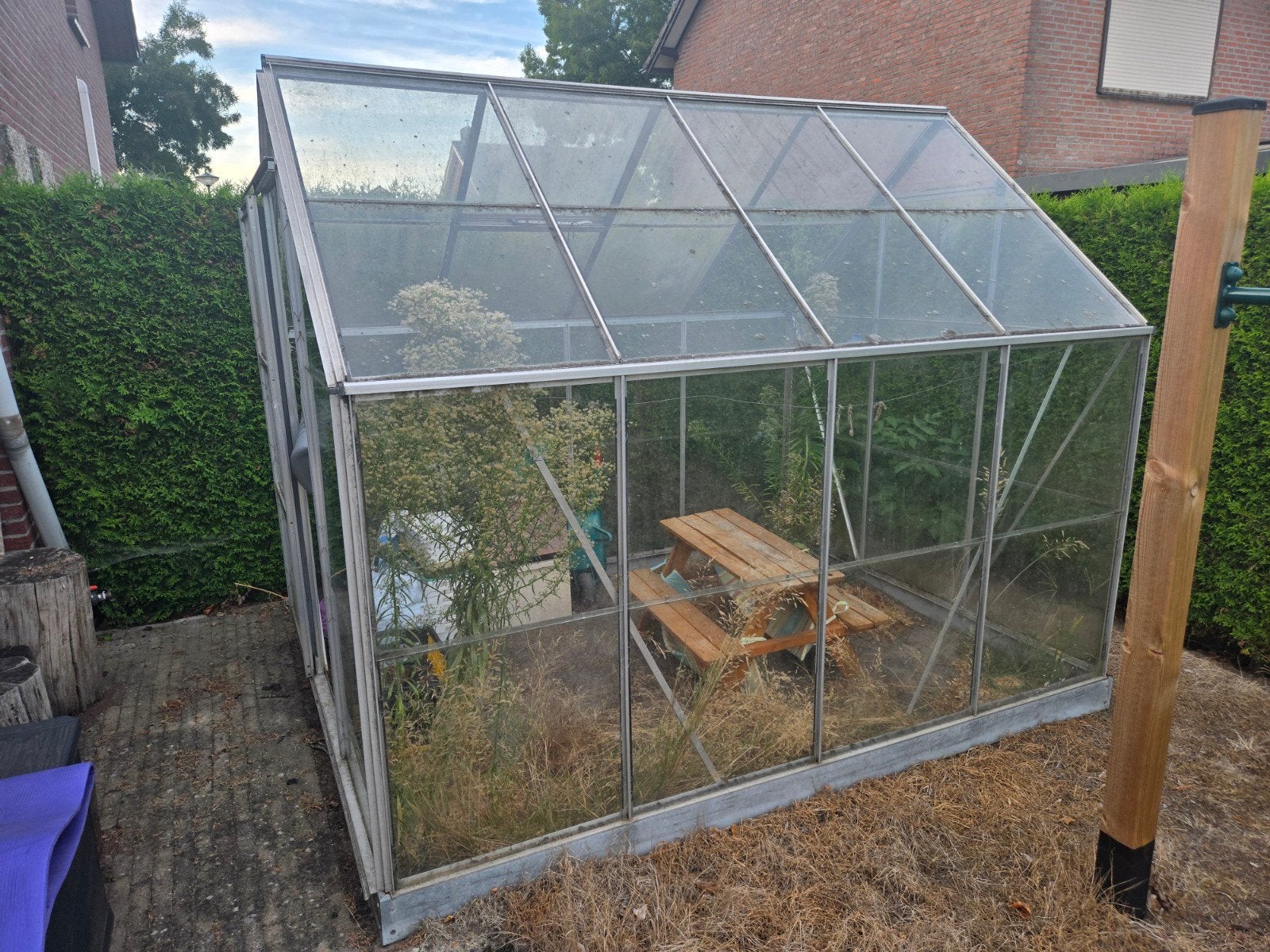 Ruime glazen kweekkas met aluminium frame, Ophalen, Gebruikt, Kweekkas, Glas