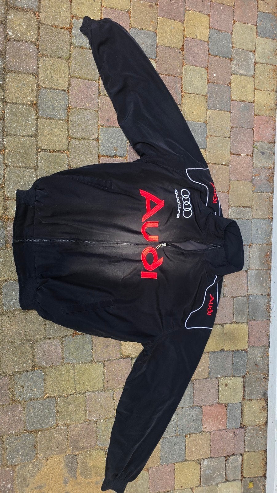Zeldzame Vintage Audi Quattro Racing Jas, Ophalen of Verzenden, Zo goed als nieuw, Zwart