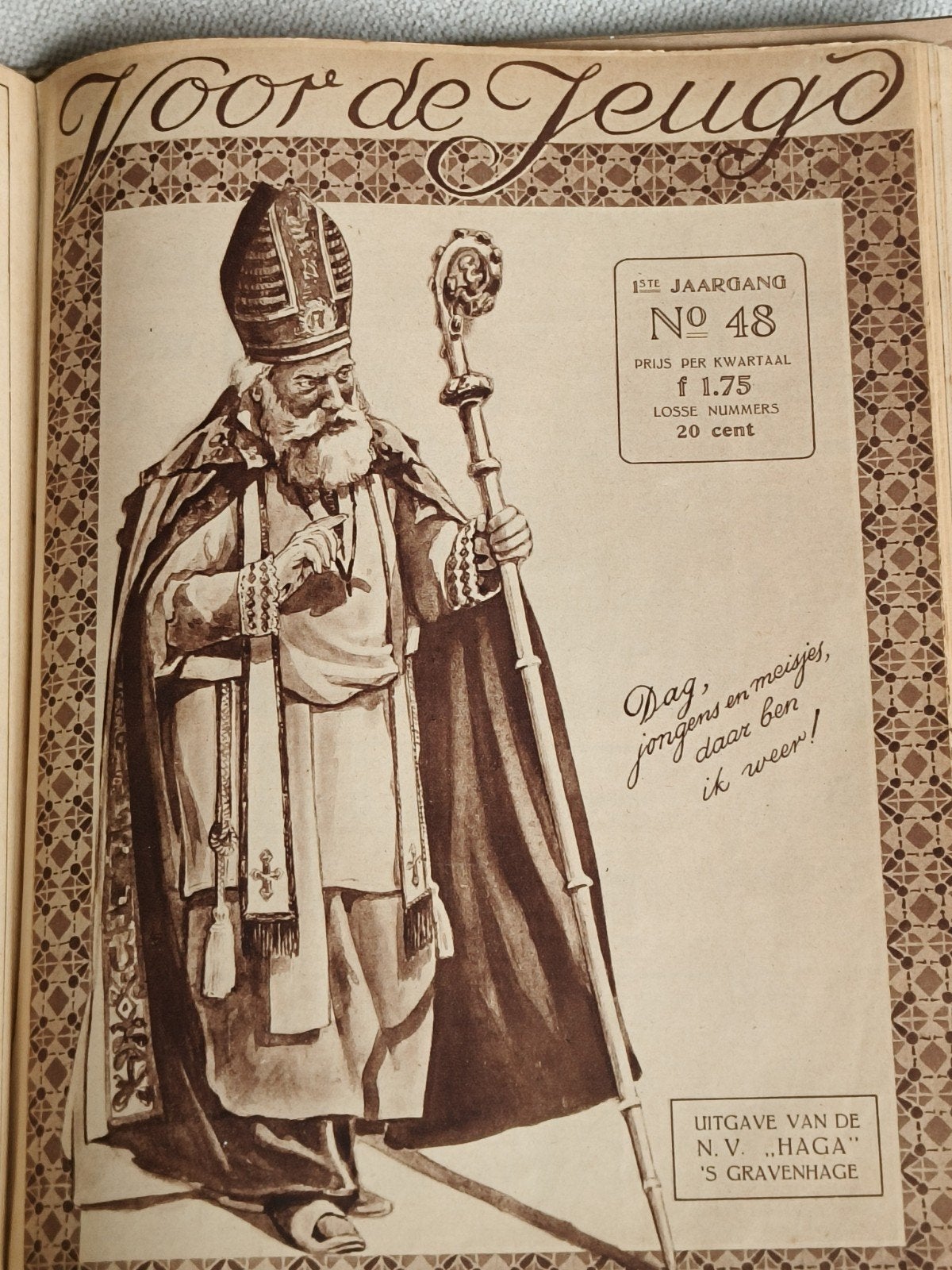 SINTERKLAAS IN HALVE EERSTE JAARGANG N.V.HAGA, JEUGD., Verzenden