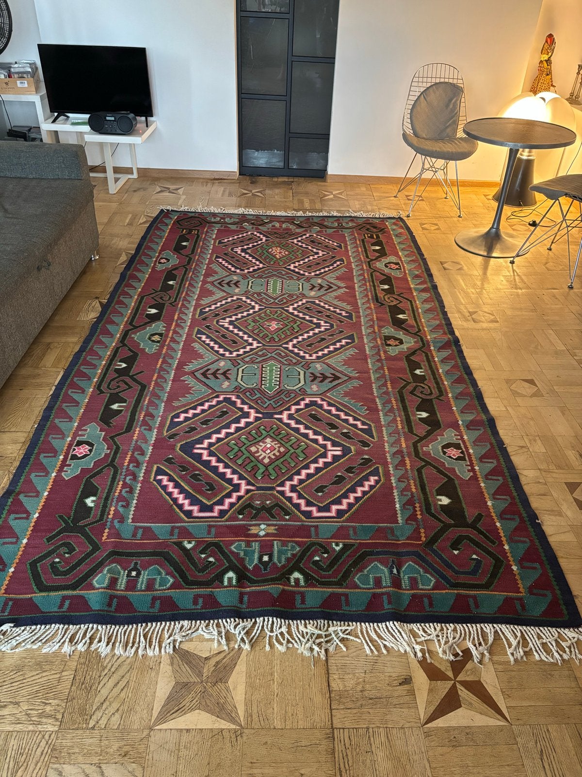 Handgemaakt Kaukasus Kelim Vloerkleed, 168x300 cm, Gebruikt, 150 tot 200 cm, 200 cm of meer, Ophalen of Verzenden