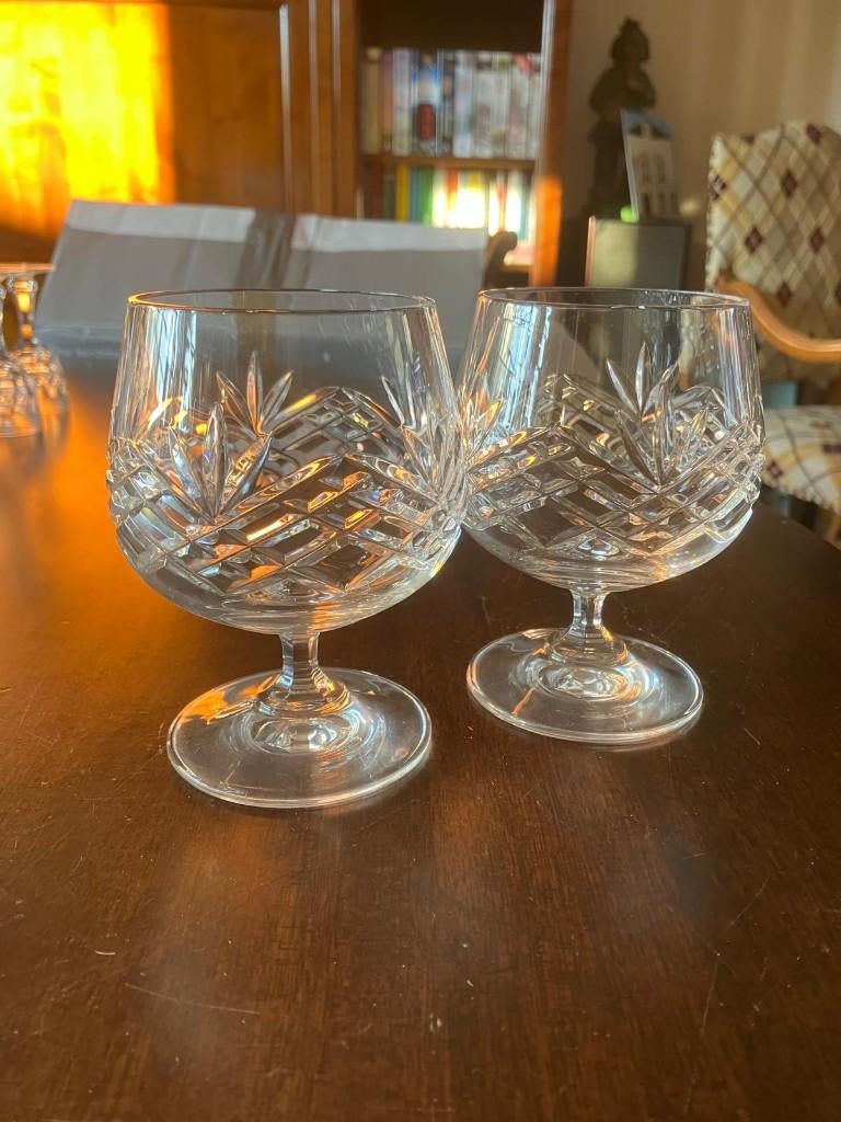 Cognac Glazen Kristal - Set van 2, Antiek en Kunst, Antiek | Glas en Kristal, Ophalen of Verzenden