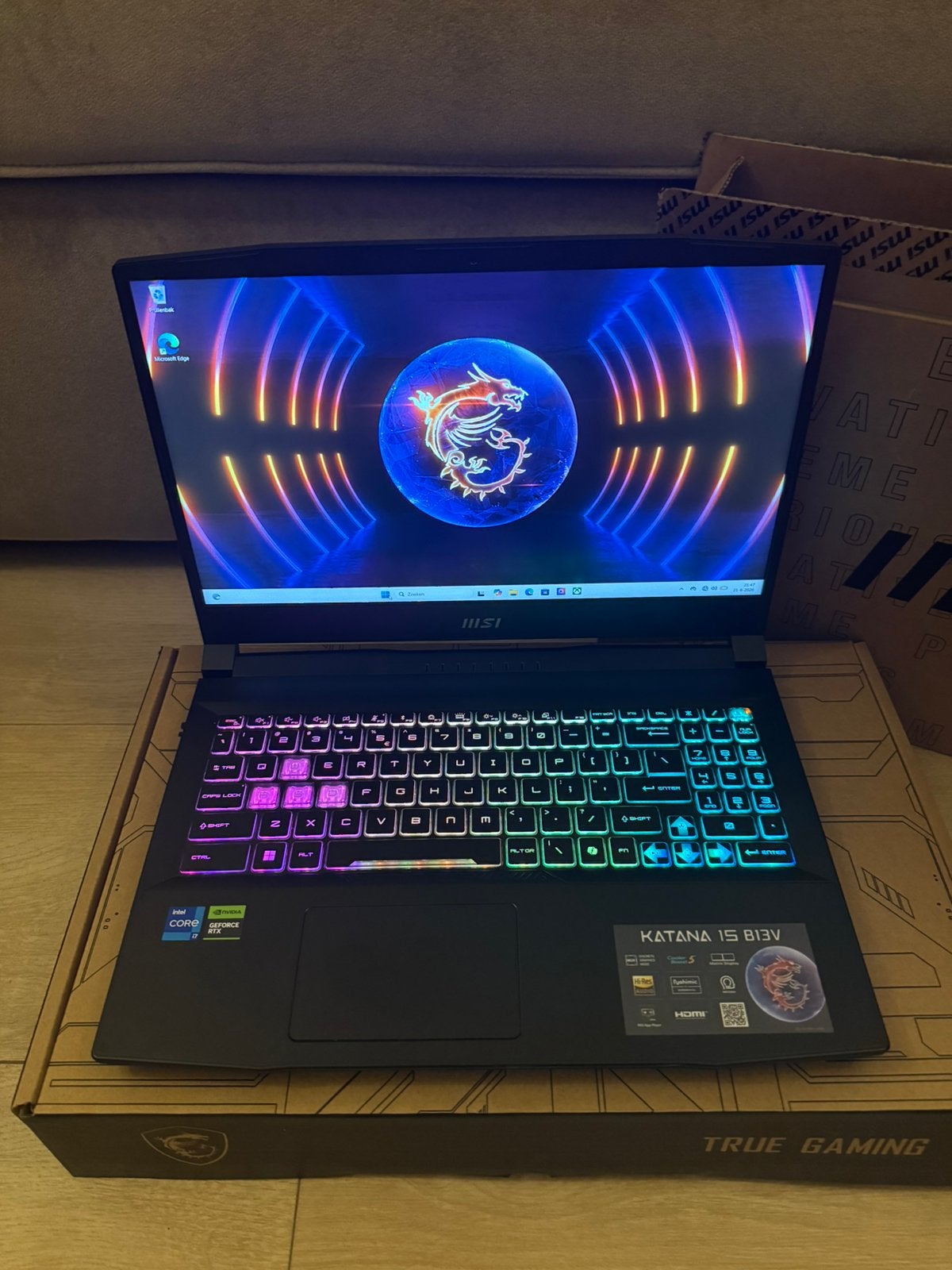 MSI Katana B13 – RTX 4070 | i7 13e gen | 16GB DDR5 | 1TB SSD, Met videokaart, Qwerty, Ophalen of Verzenden, Zo goed als nieuw