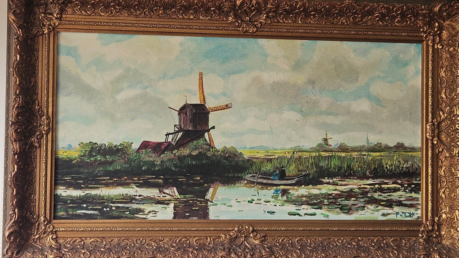 Oud koeieschilderij STELT Gein ABCOUDEVOOR Hijderijker Lijst, Antiek en Kunst, Kunst | Schilderijen | Klassiek, Landschap, Klassiek