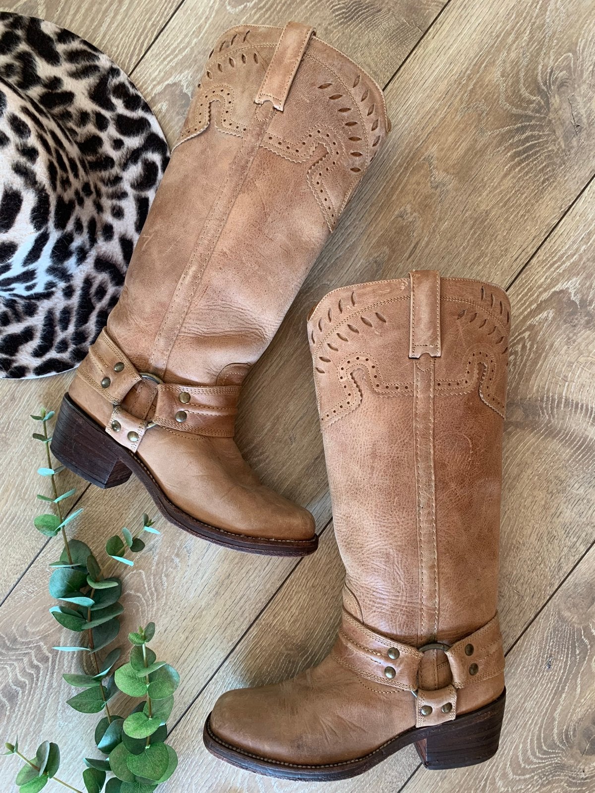 Buffalo bikerboots 39 hoge cowboylaarzen, Hoge laarzen, -, Beige, -
