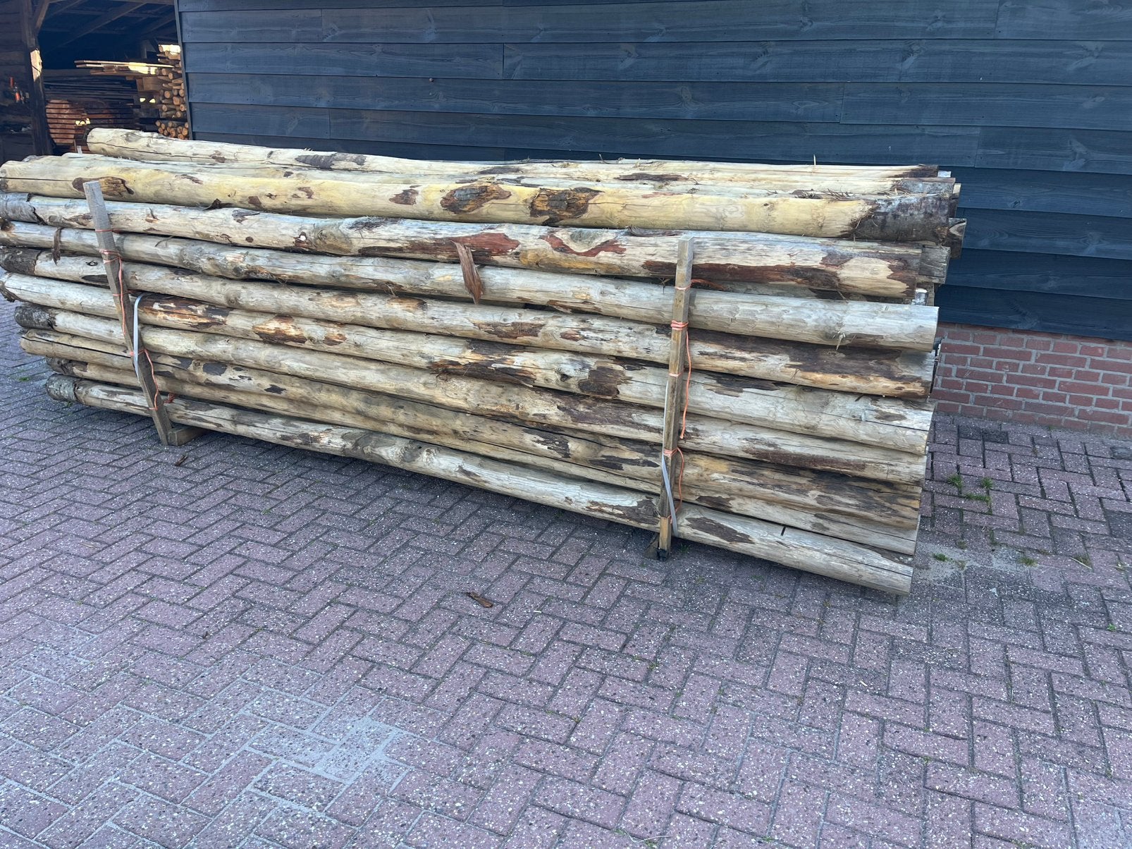 Zonnedoekpaal schaduwdoekpaal lange kastanje palen, Tuin en Terras, Ophalen of Verzenden, Nieuw, Palen