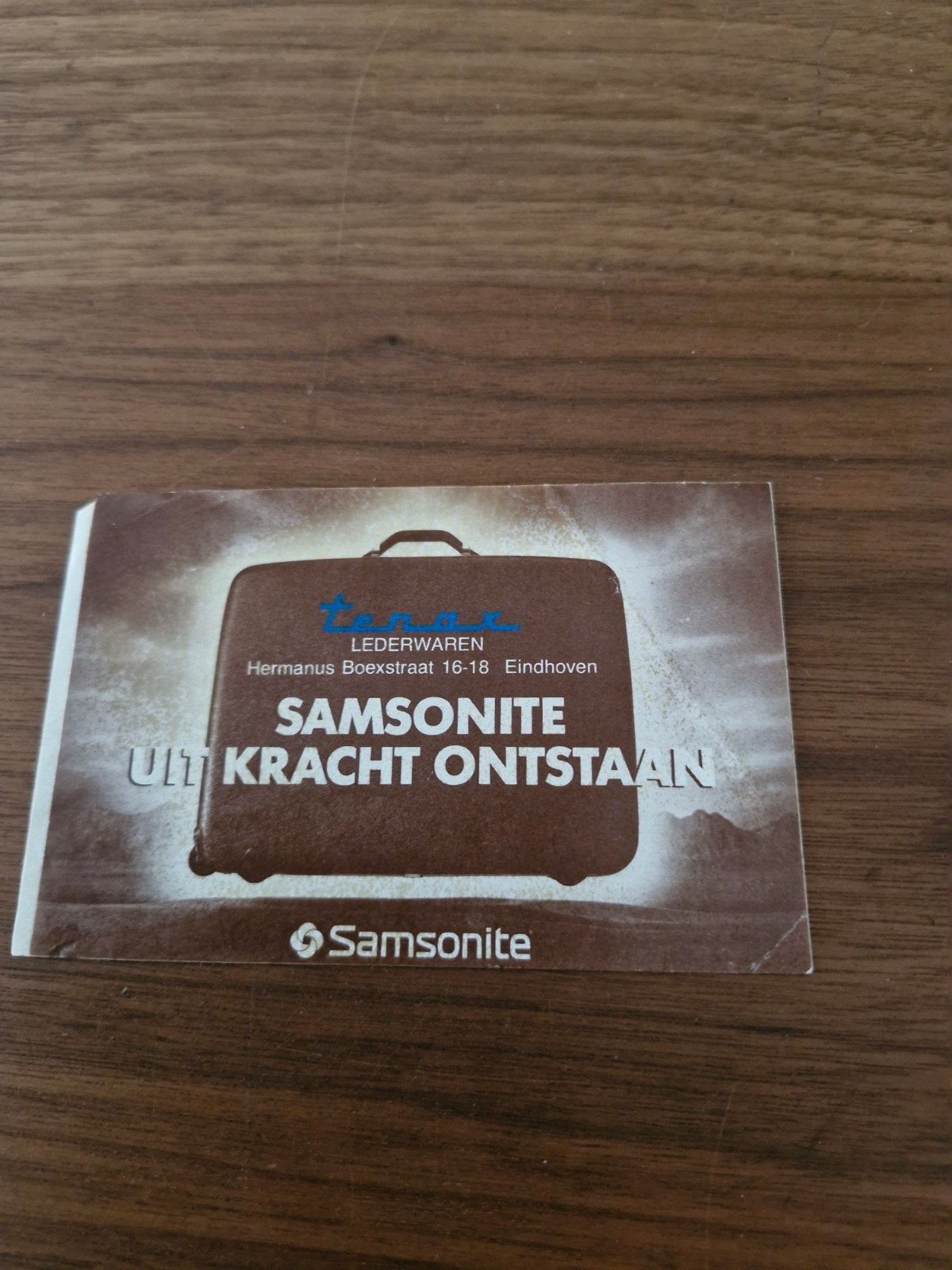 10992 Vintage Samsonite sticker - Lederwaren Eindhoven, Ophalen of Verzenden