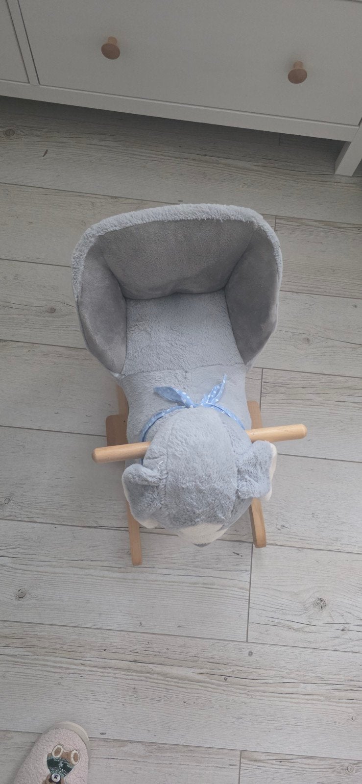 Schattige grijze honden schommelstoel voor baby's, Ophalen, Zo goed als nieuw, Overige typen
