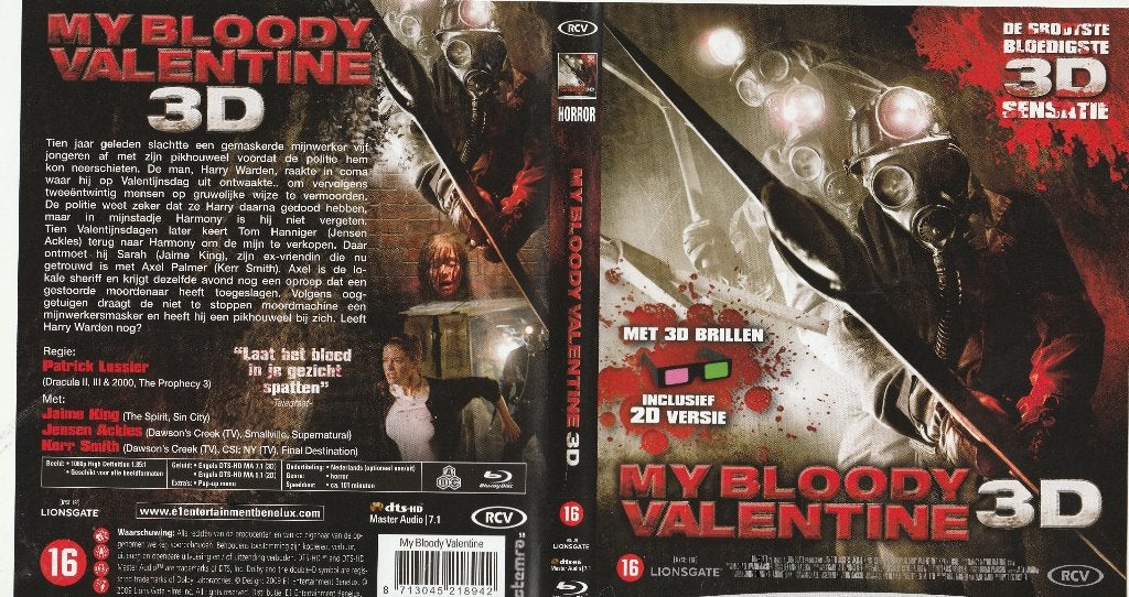 My bloody valentine 3d blu ray ( ned. Ondert. ), Ophalen of Verzenden, Zo goed als nieuw, Horror