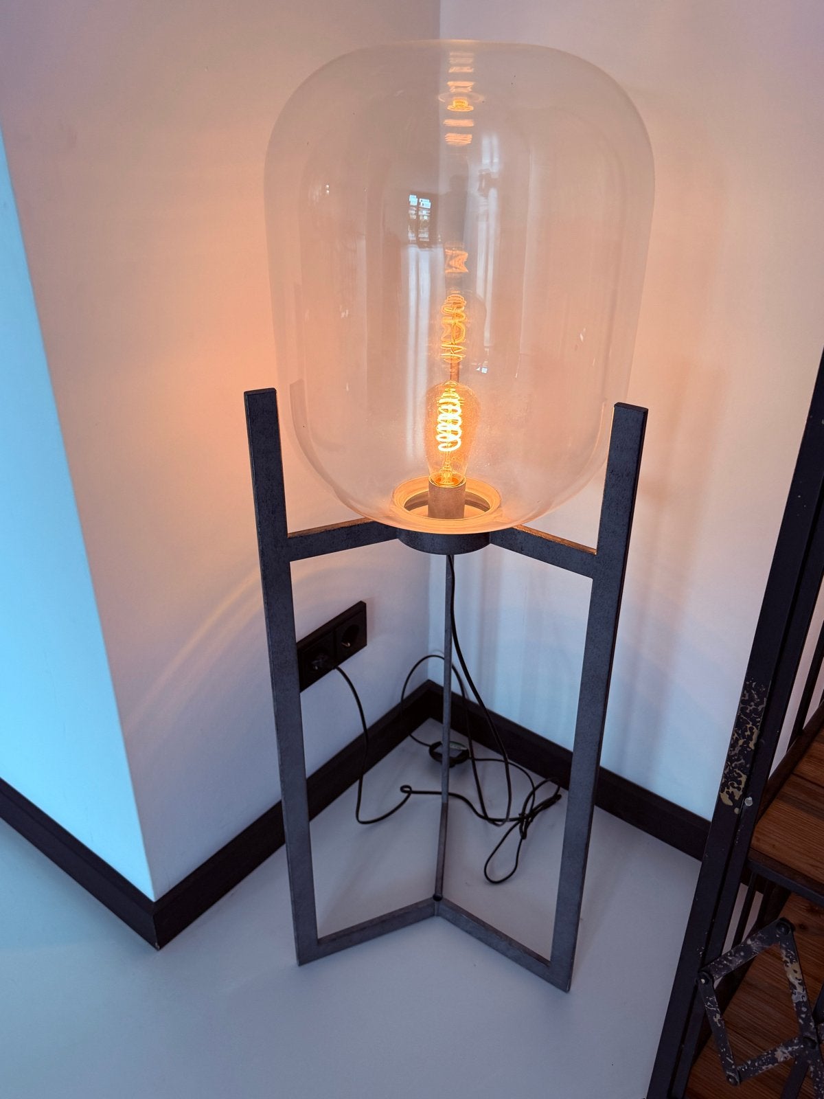 Reefs interior vloerlamp glasgow, Ophalen, 100 tot 150 cm, E27 (groot), Glas