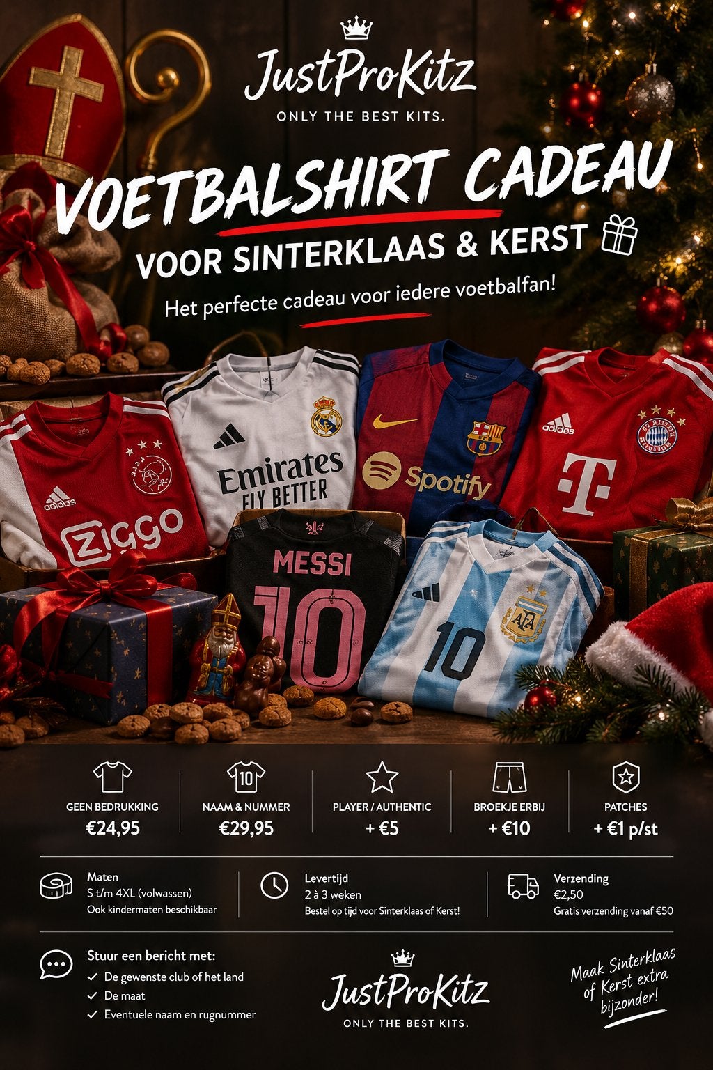 Voetbalshirt cadeau voor Sinterklaas & Kerst, Verzenden, Nieuw, Buitenlandse clubs, Shirt