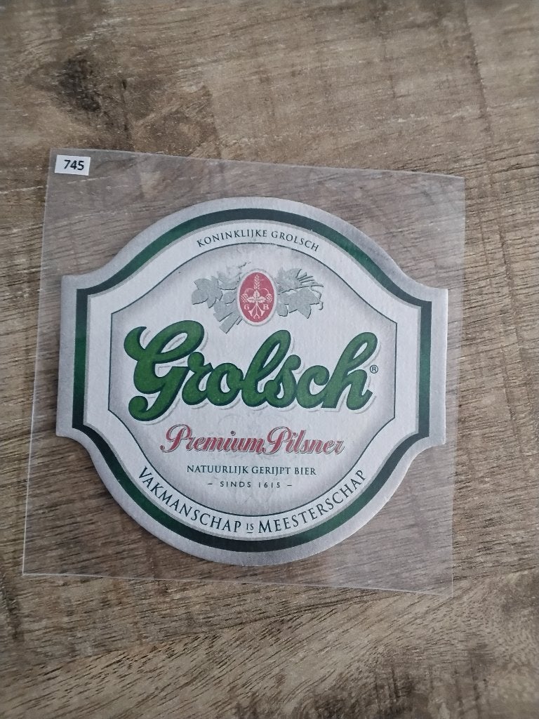 Grolsch bier viltje premium pilsner, Ophalen of Verzenden, Nieuw, Viltje(s), Grolsch