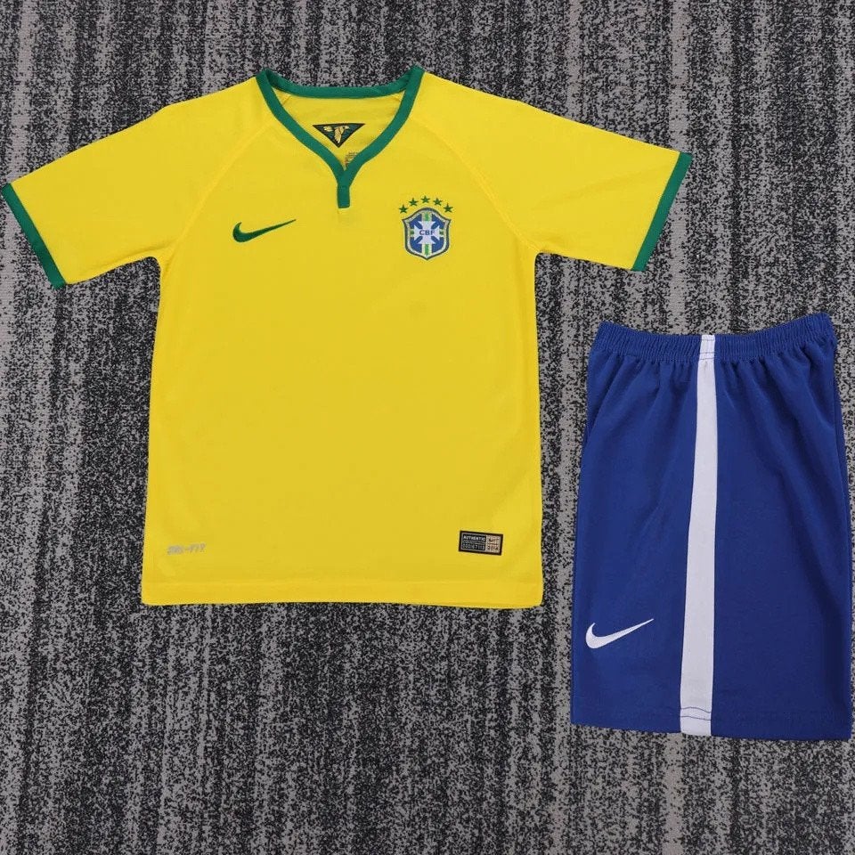 Brazilië thuis shirt tenue kids retro 2014 | 98 t/m 164, Verzenden, Nieuw, Shirt