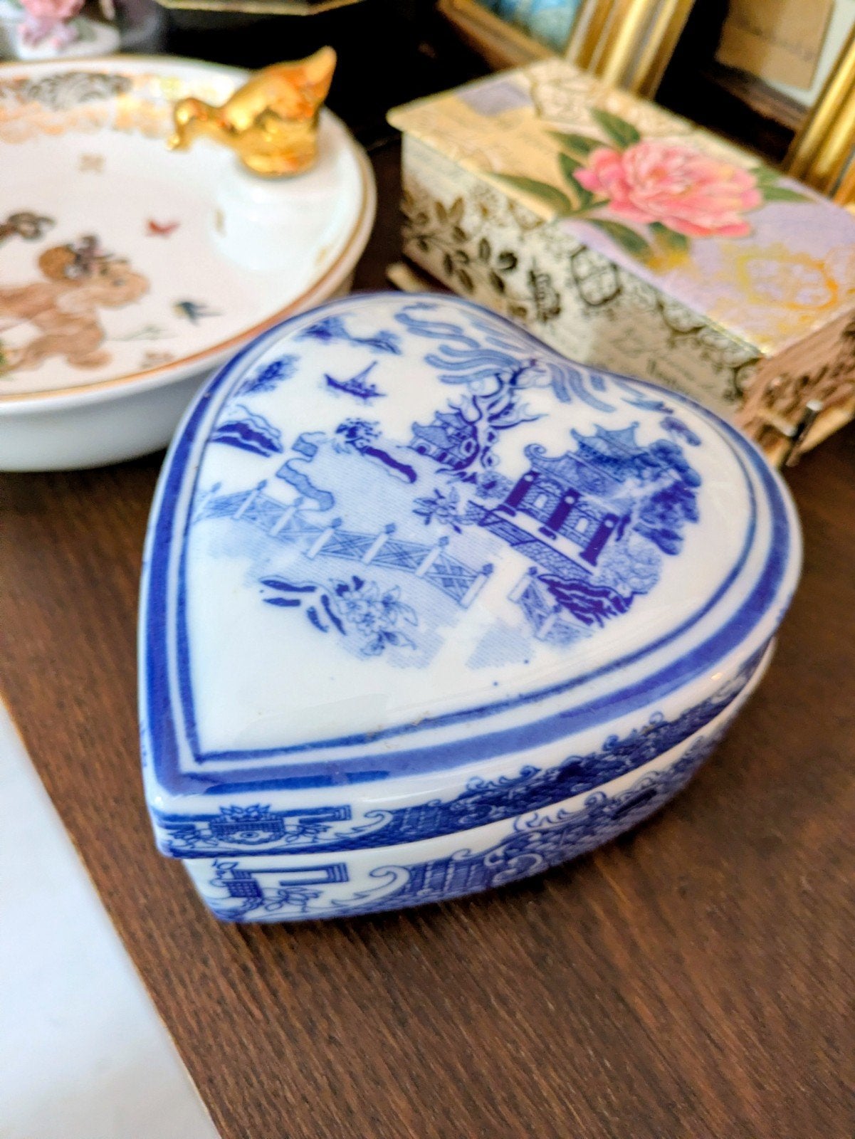Chinees Hartvormig Doosje Porselein, Ophalen of Verzenden