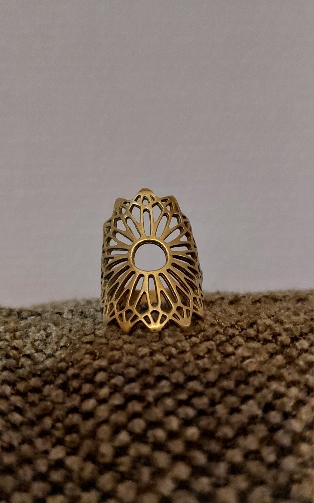 Brass, messing ring, Sieraden, Tassen en Uiterlijk, Ringen, 18 tot 19, Ophalen of Verzenden, Zo goed als nieuw, Dame