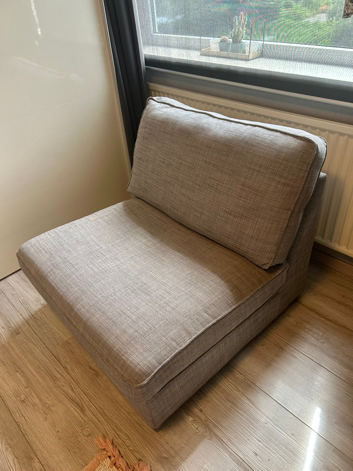 Fauteuil Ikea grijs, Huis en Inrichting, Ophalen, Eenpersoons, 75 tot 100 cm, Zo goed als nieuw