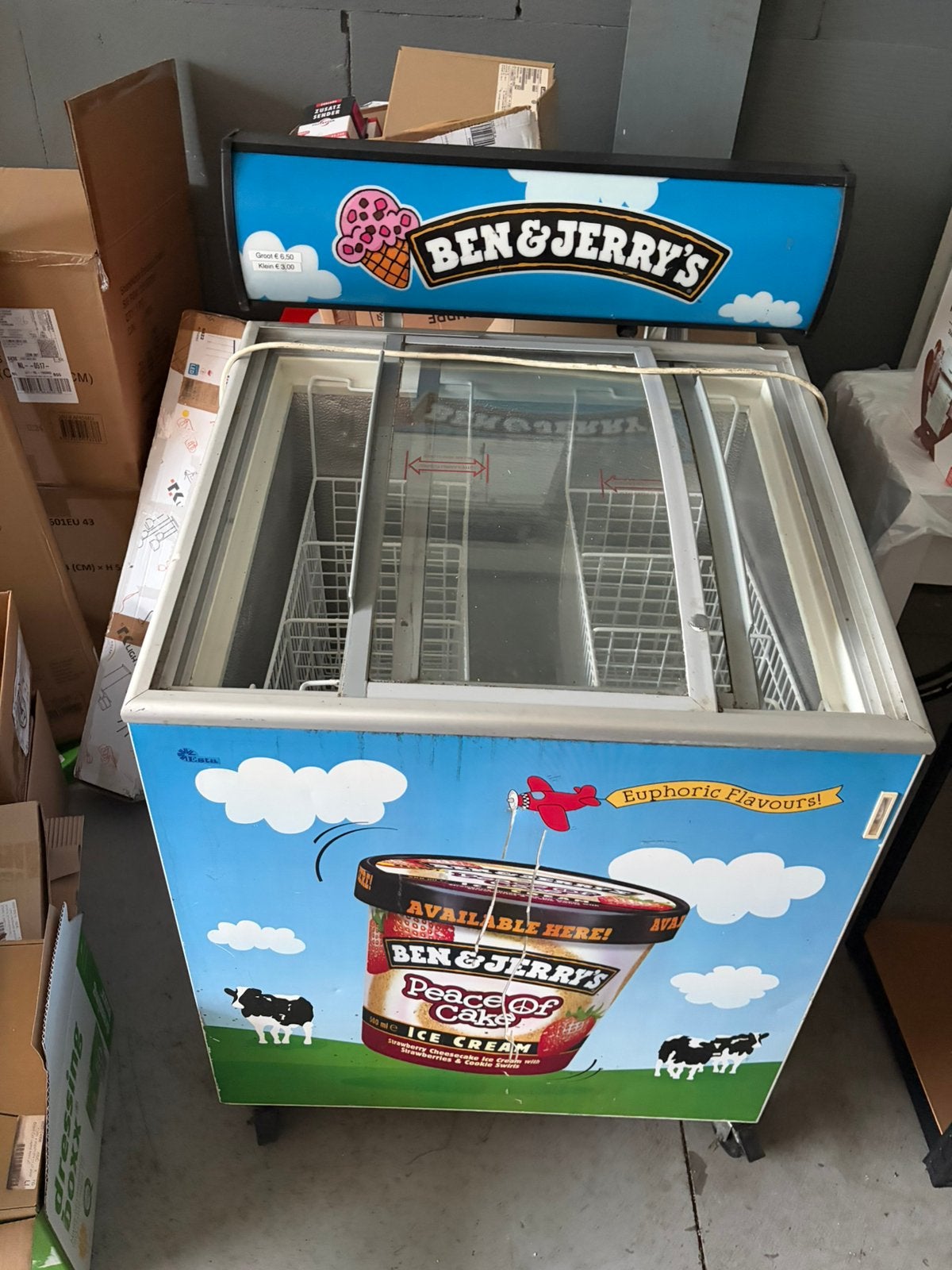 Ben & jerrys vriezer, horeca vrieskist, Ophalen, Zo goed als nieuw, 90 cm of meer