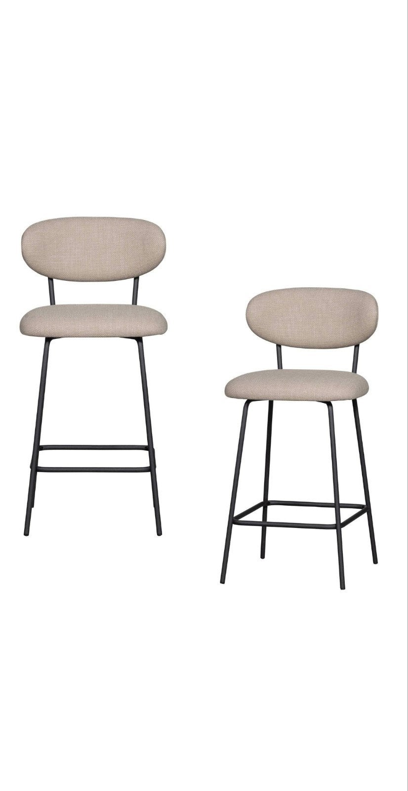 Set van 2 barkrukken WOOOD Kjeld NIEUW, Ophalen, Met voetsteun, 60 tot 90 cm, Nieuw