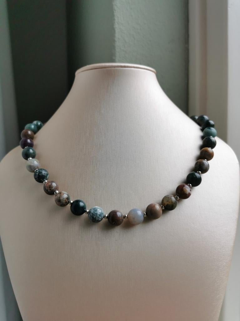 Ketting India agaat, Sieraden, Tassen en Uiterlijk, Kettingen, Ophalen of Verzenden