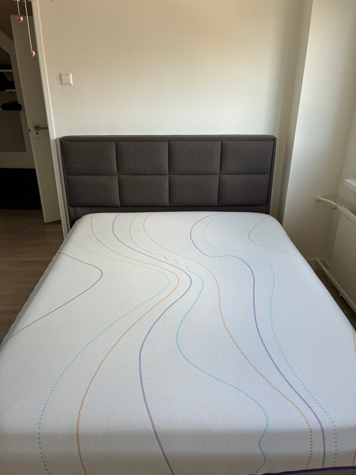 Tweepersoonsbed 160 x 200 cm met Wave M Line matras, Huis en Inrichting, Slaapkamer | Boxsprings, Bruin, Tweepersoons, Ophalen of Verzenden