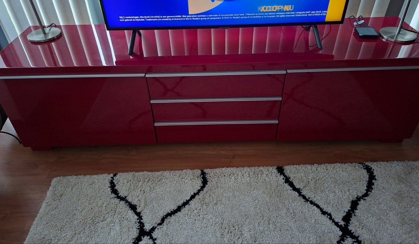 Ikea Besta Burs TV-meubel hoogglans, Ophalen, Overige materialen, Gebruikt, 150 tot 200 cm