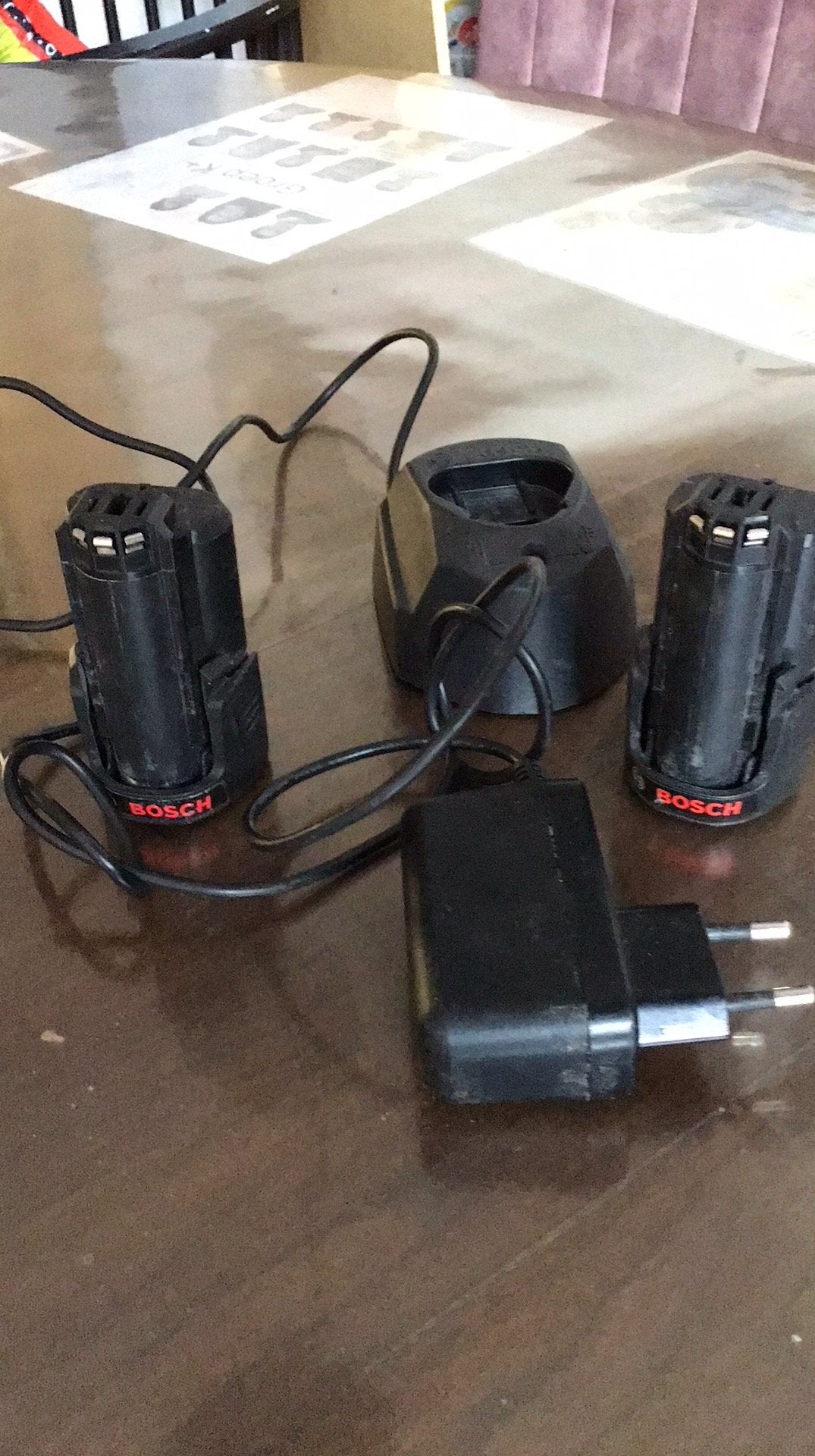 Accu’s en lader tbv boormachine bosch, Ophalen of Verzenden, Gebruikt, Boor- en Schroefmachine