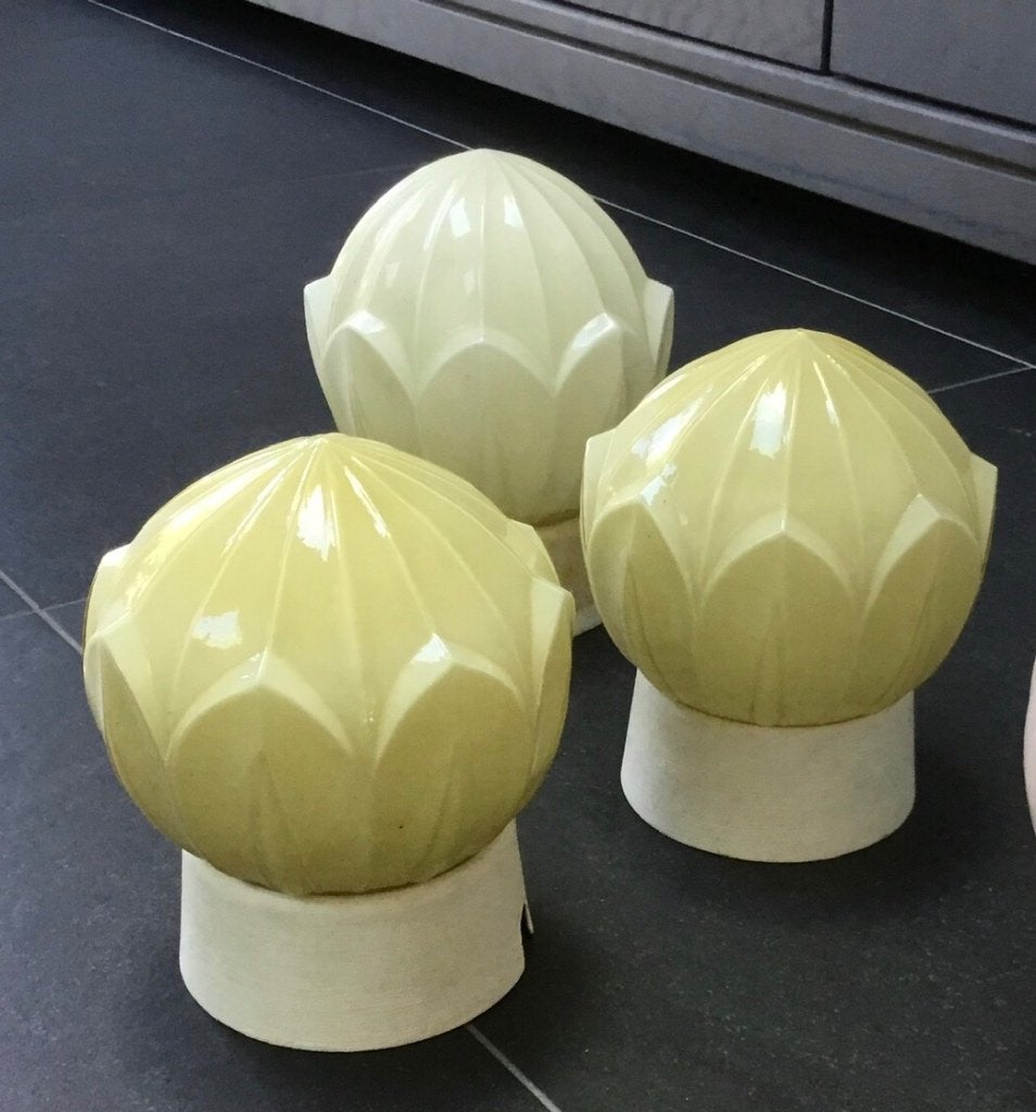 Art deco glazen plafond bollen  let op prijs is per stuk., Antiek en Kunst, Antiek | Lampen, Ophalen
