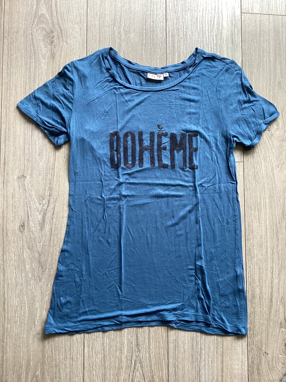 Leuk aqua blauw shirt Boheme City Life maat S, Maat 38/40 (M), Blauw, Ophalen of Verzenden, Zo goed als nieuw