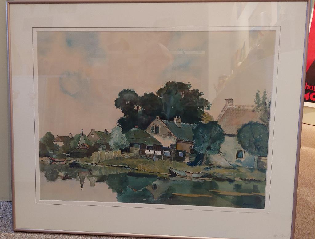Aquarel regio veluwe f. Landsman jr., Antiek en Kunst, Kunst | Schilderijen | Klassiek, Ophalen