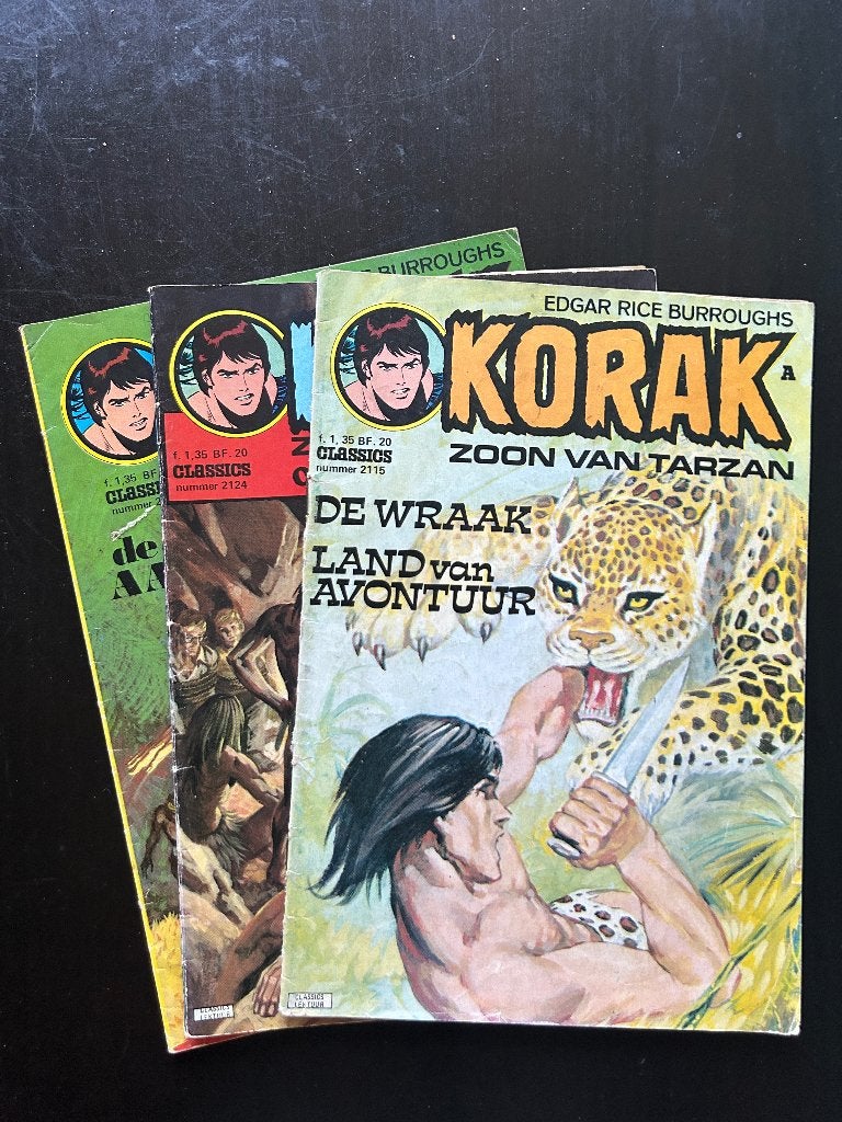 Korak zoon van Tarzan (NL) nr 2115-2124-2125  Classics, Gelezen, Classics Nederland, Europa, Ophalen of Verzenden