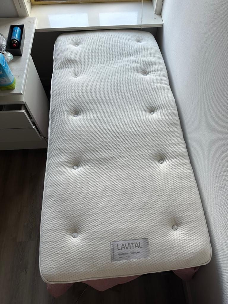 Lavital topper creme  200 x 90 cm, 90 cm, Eenpersoons, Ophalen of Verzenden, Zo goed als nieuw