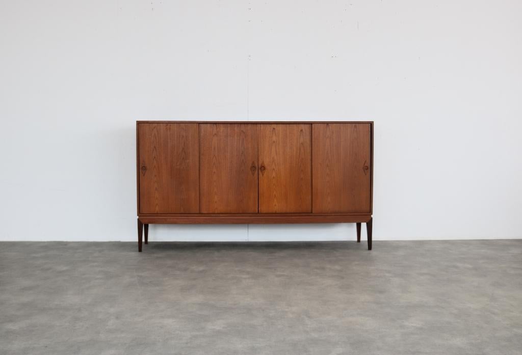 vintage sideboard | wandkast  | jaren 60 | teak | Deens, Gebruikt, ., Teakhout, Met lade(s)