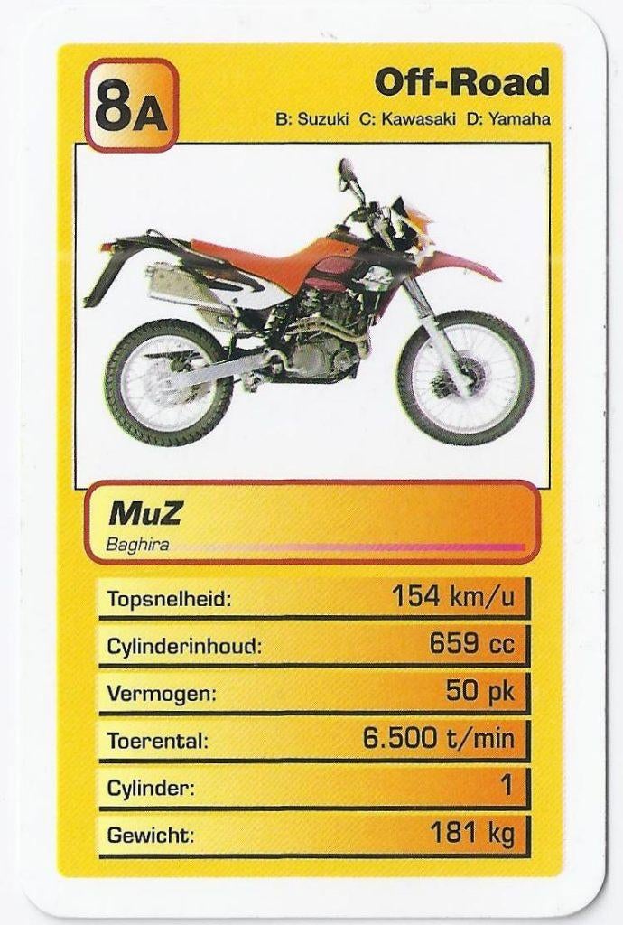 Motorkaartje 8a muz baghira, Ophalen of Verzenden, Zo goed als nieuw, Auto's