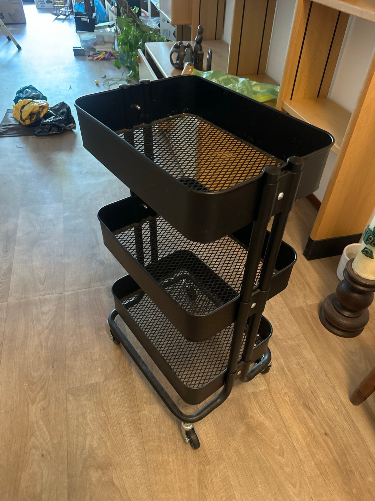 IKEA Trolley Zwart - Praktische Opberger op Wielen, Ophalen, Gebruikt, Zwart, Metaal
