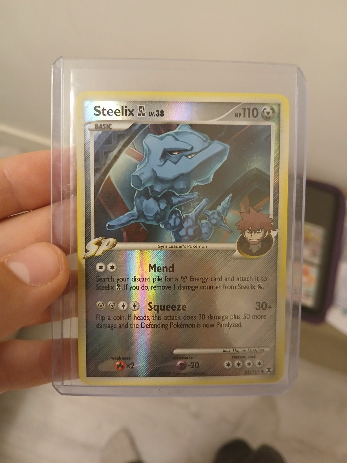 Pokémon Kaart Steelix GL Lv.38 Holo - Gym Leader's Pokémon, Ophalen of Verzenden, Zo goed als nieuw, Losse kaart, Foil