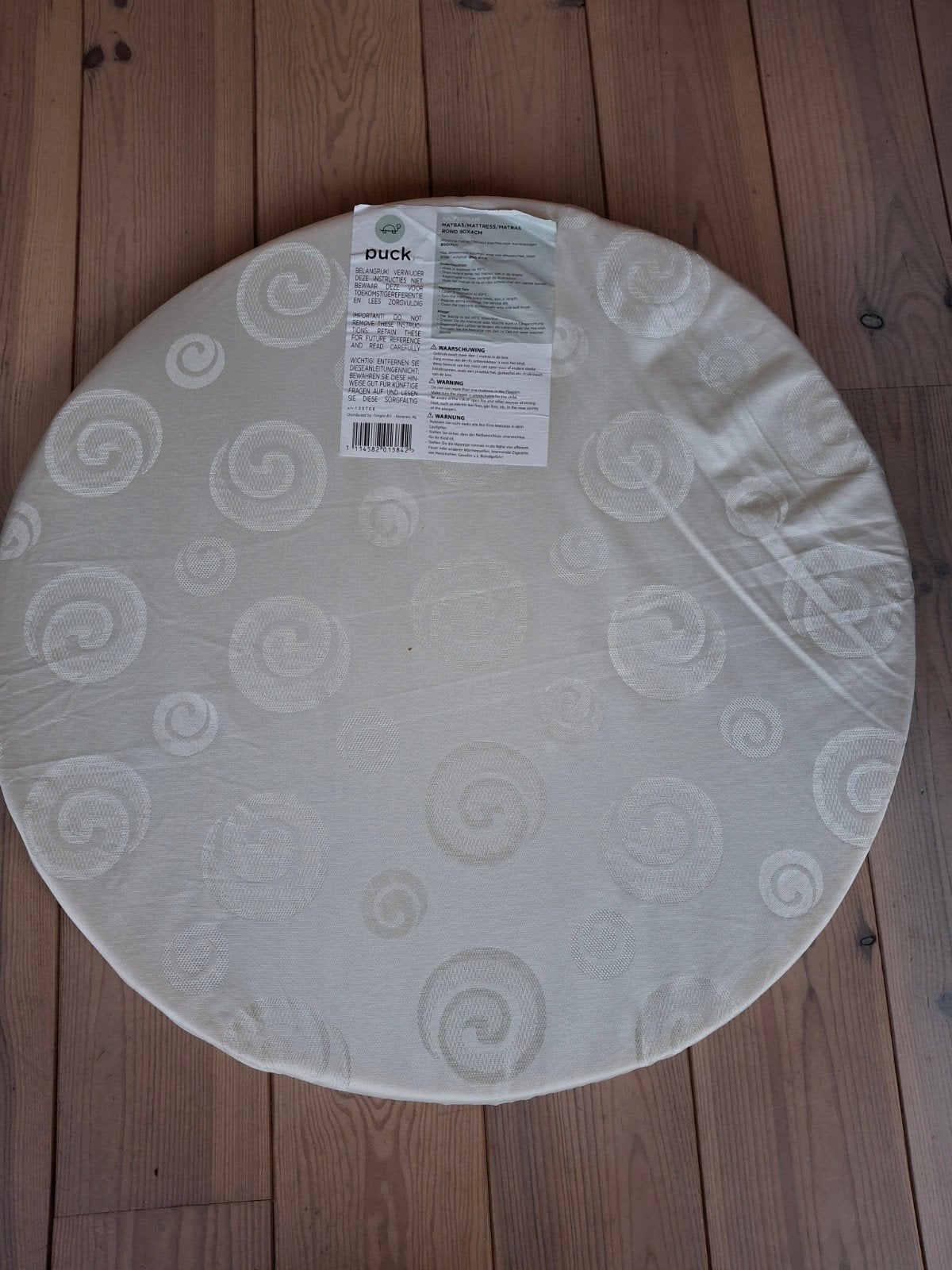 Puck rond matras 90x4 cm met wasbare hoes, Kinderen en Baby's, Ophalen, Gebruikt, Rond