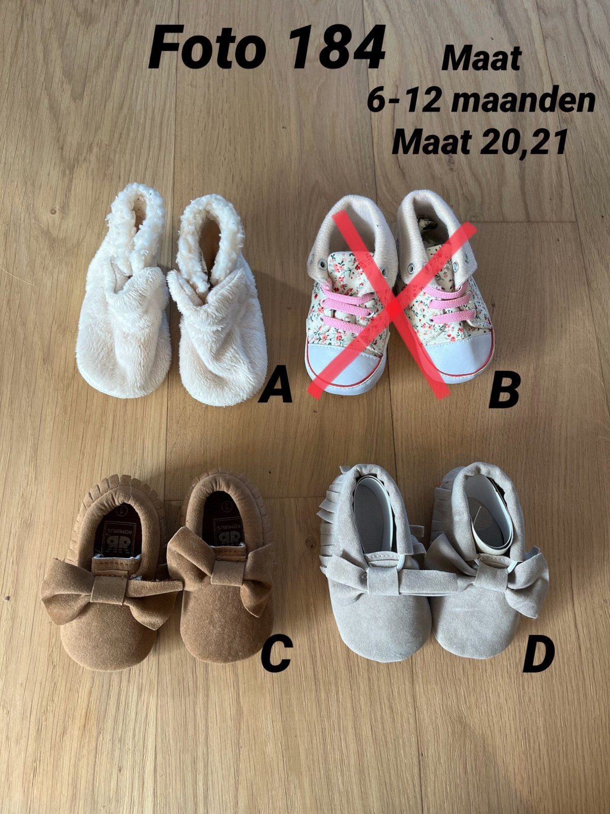 Baby schoenen meisje maat 6-13 maanden *foto 184*, Ophalen of Verzenden, Zo goed als nieuw
