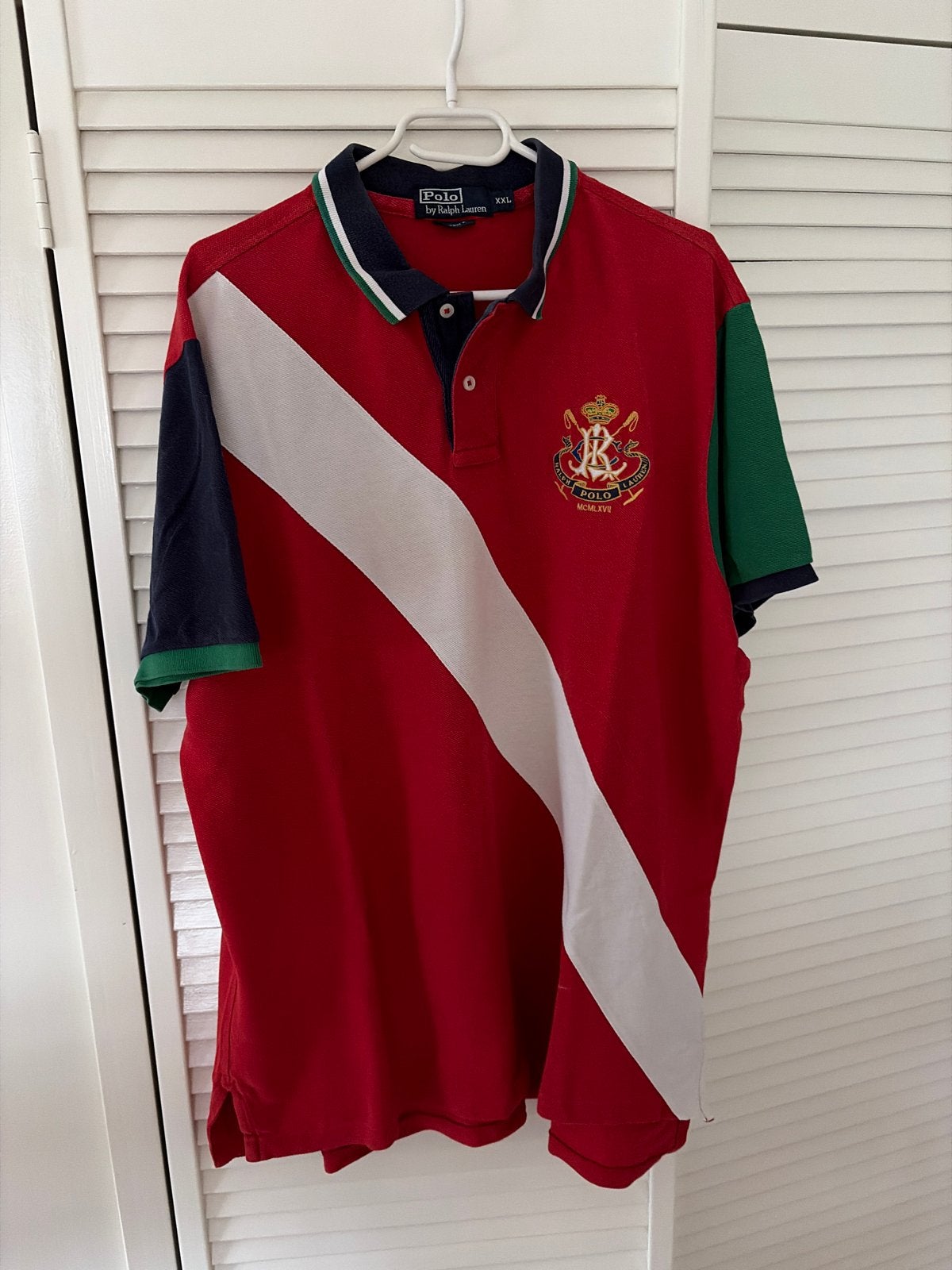 Polo Ralph Lauren Poloshirt XXL Rood/Wit/Blauw/Groen, Kleding | Heren, Verzenden, Gedragen, Overige maten, Rood