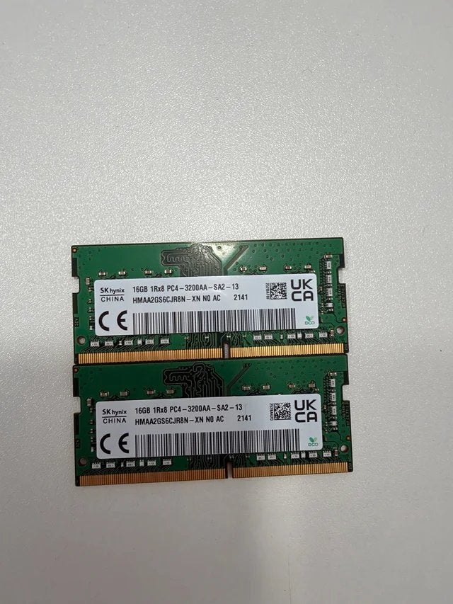 2x16gb skhynix pc4 ddr4 sodimm 3200AA, Computers en Software, DDR4, Ophalen of Verzenden, Zo goed als nieuw, Laptop
