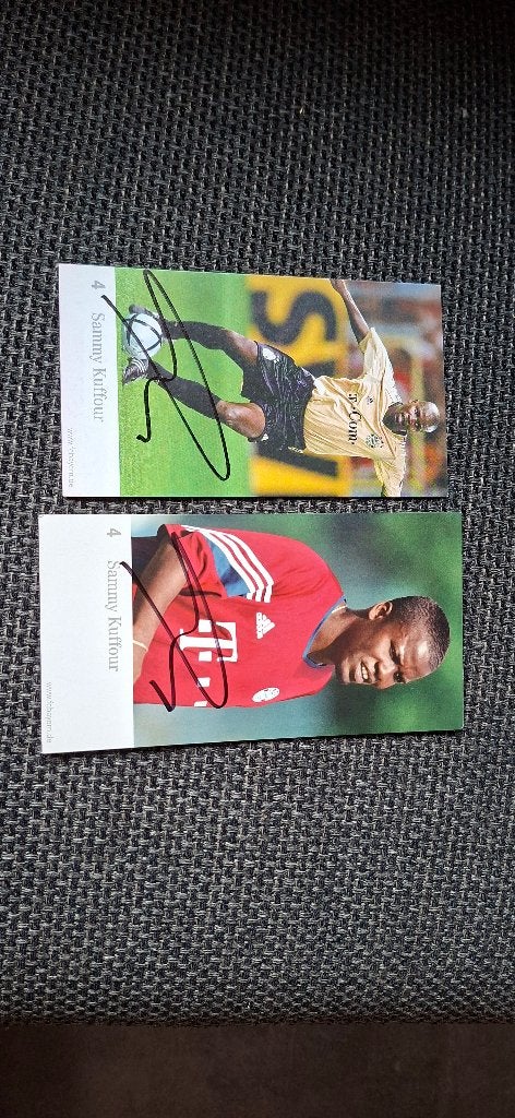 Spelerskaart met handtekening Sammy Kuffour Bayern Munchen, Ophalen of Verzenden, Nieuw, Buitenlandse clubs, Spelerskaart