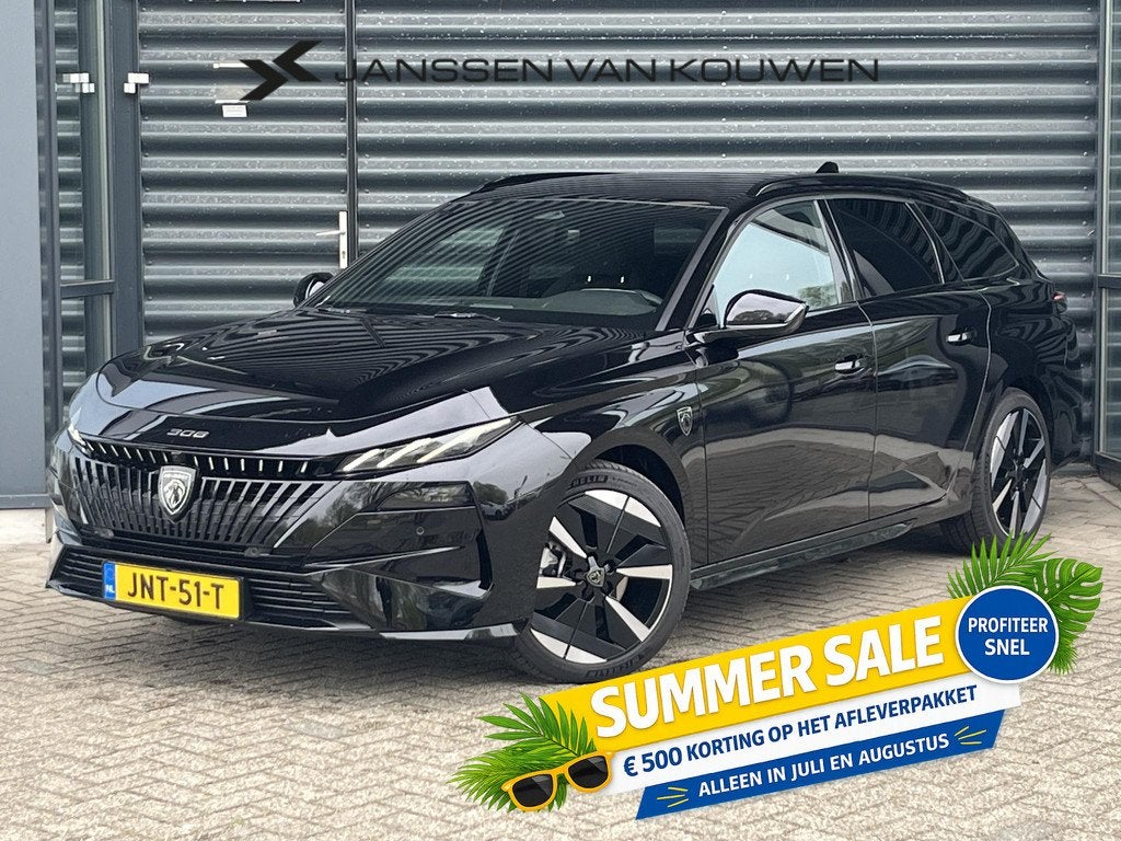 Peugeot e-308 SW GT 54 kWh Alcantara Massage 360 Warmtepomp, Auto's, Peugeot, 156 pk, Zwart, Origineel Nederlands, Automatische klimaatregeling