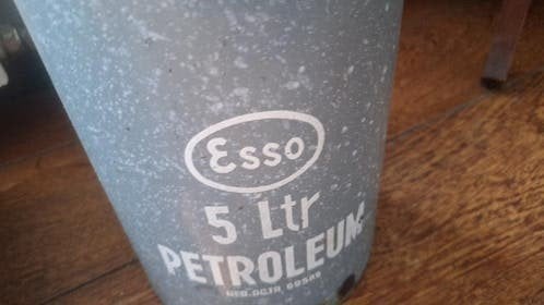 Vintage Esso Petroleum 5 Liter Emaille Blik, Ophalen of Verzenden