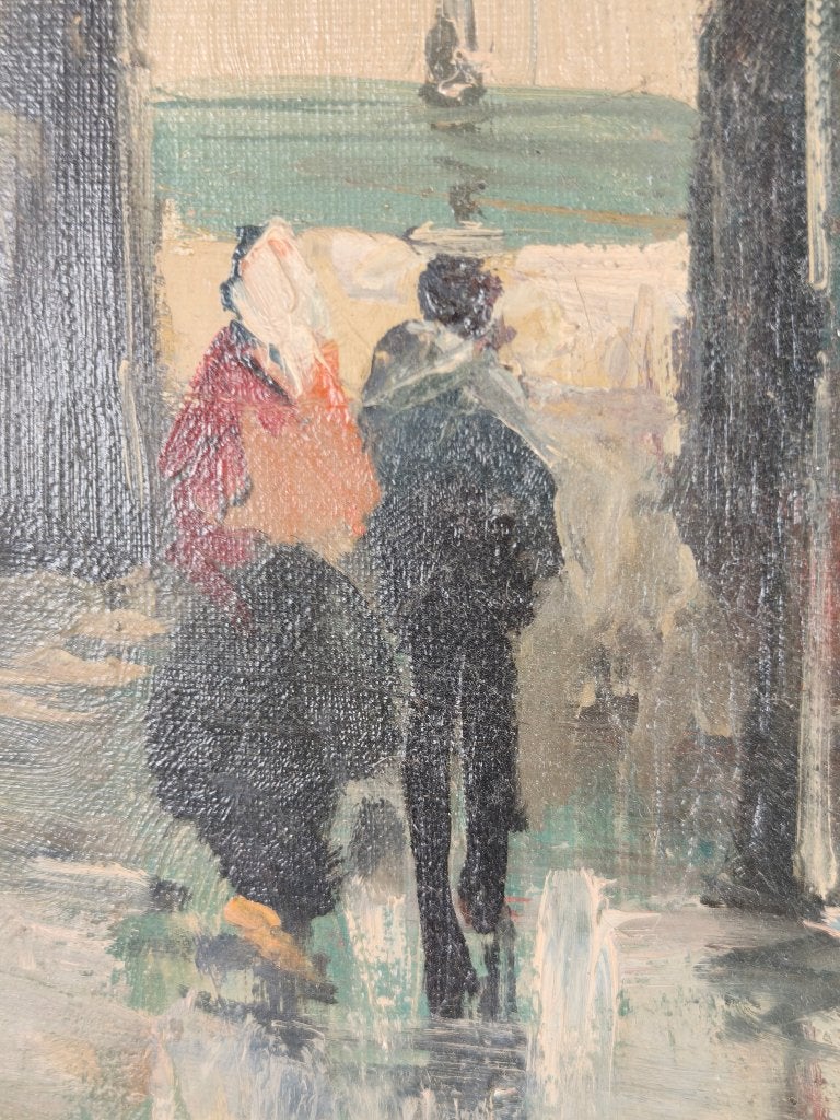19e-eeuws olieverfschilderij – Stadspoort Harderwijk, NL, Ophalen of Verzenden