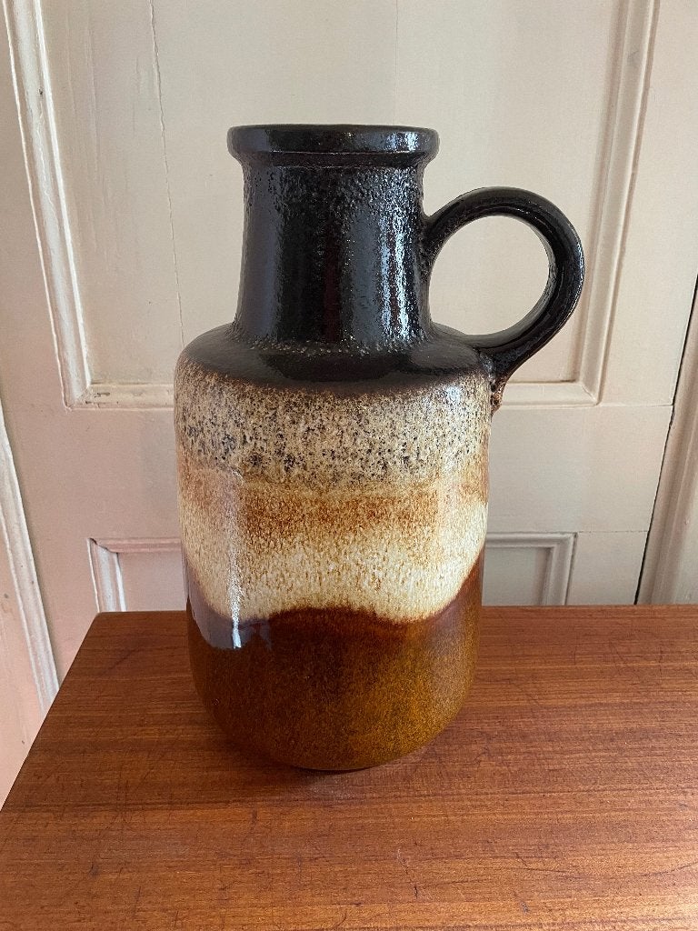 Bruine West Germany vaas vintage 40 cm, Ophalen of Verzenden