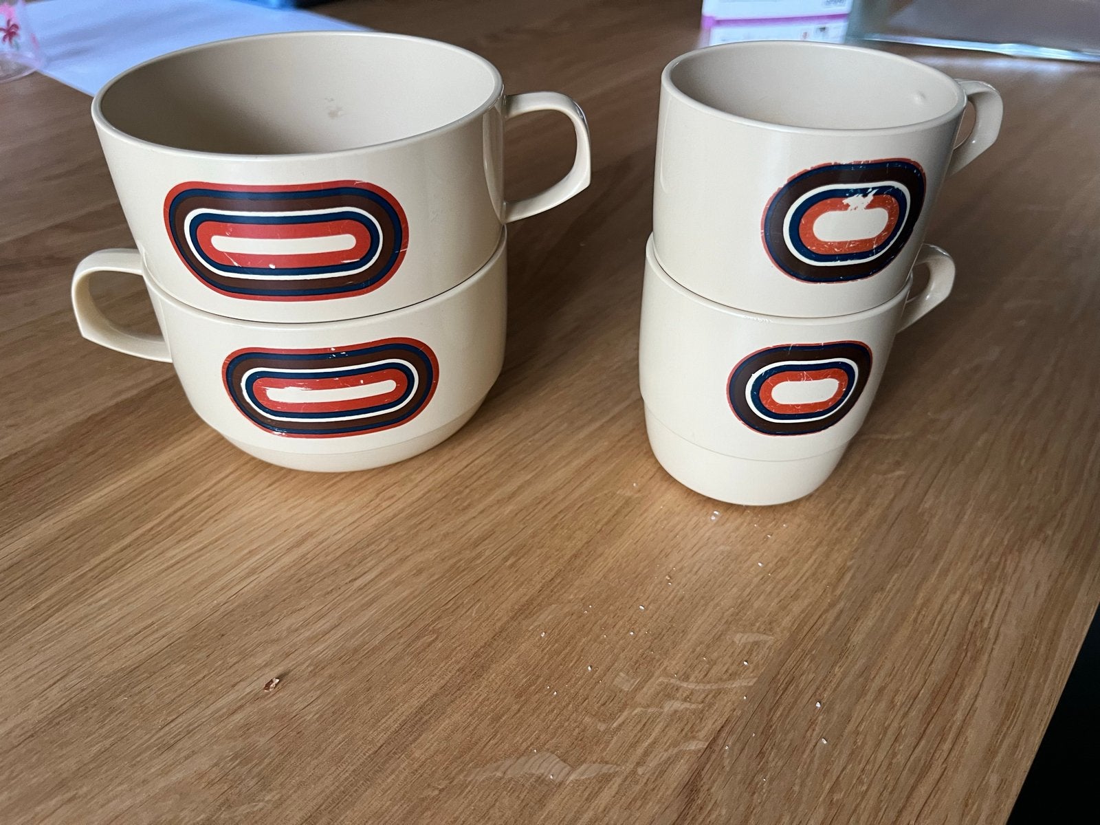 Vintage Mepal Rosti bekers - twee bekers en twee kommen., Ophalen of Verzenden