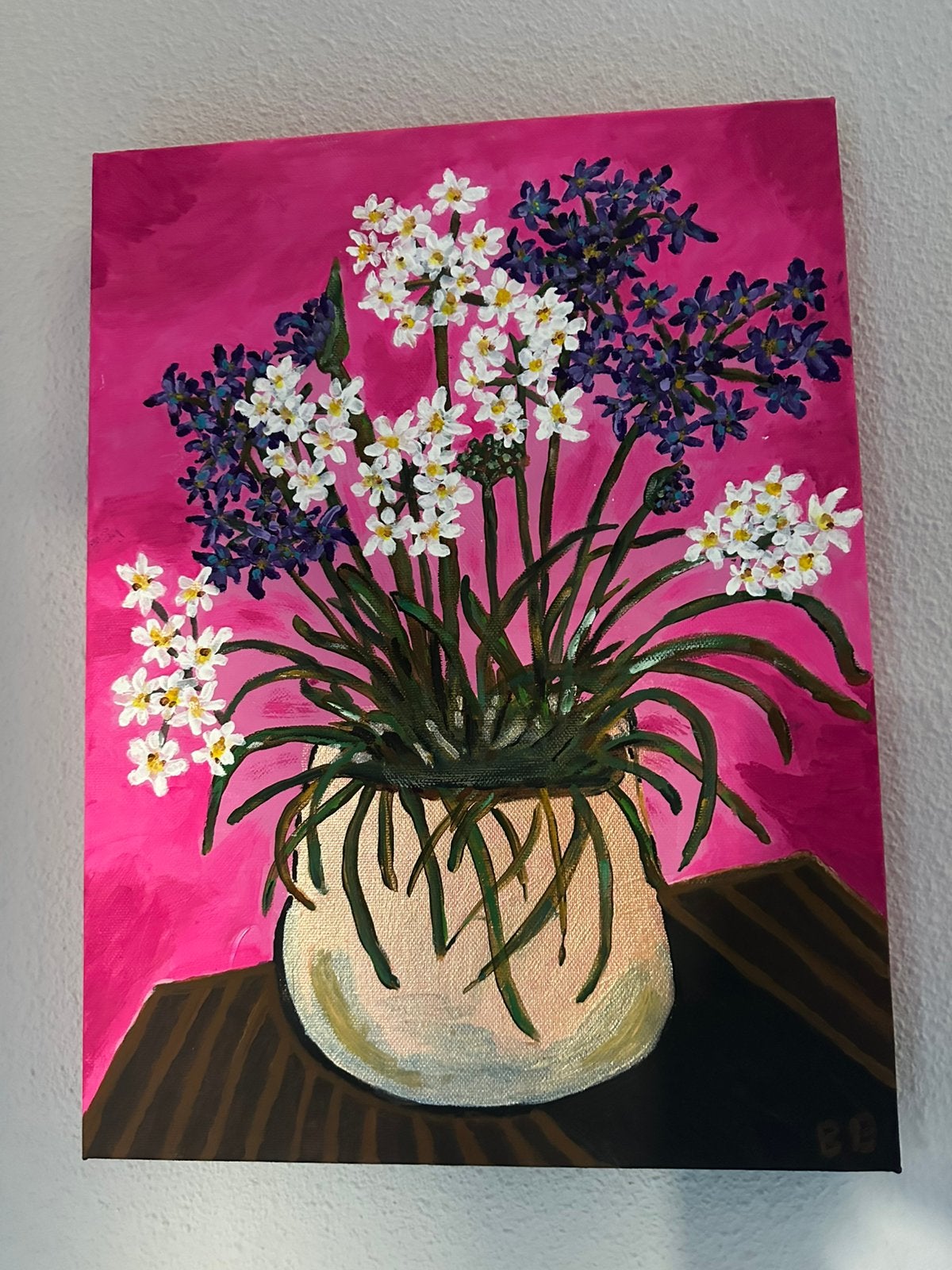 Selfmade schilderijtje te koop, Antiek en Kunst, Ophangklaar, Acrylverf, Ophalen of Verzenden, Overige materialen