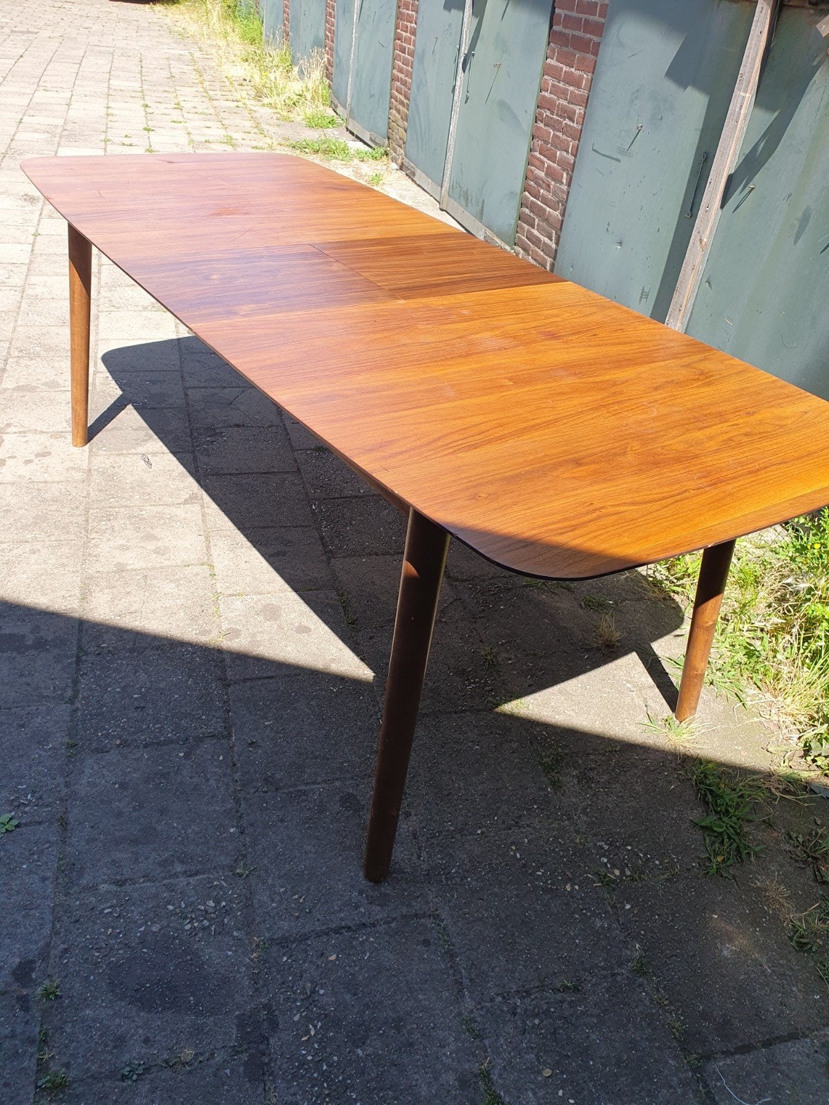 Vintage Retro/tafel uittrektafel, Huis en Inrichting, Tafels | Eettafels, Ophalen, Gebruikt, Teakhout, 50 tot 100 cm