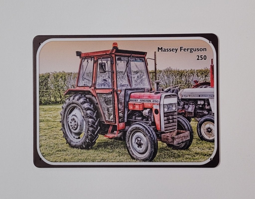Ferguson 250 cabine tekening tractor reclamebord van metaal, Verzamelen, Merken en Reclamevoorwerpen, Reclamebord, Info@deconoord.nl
