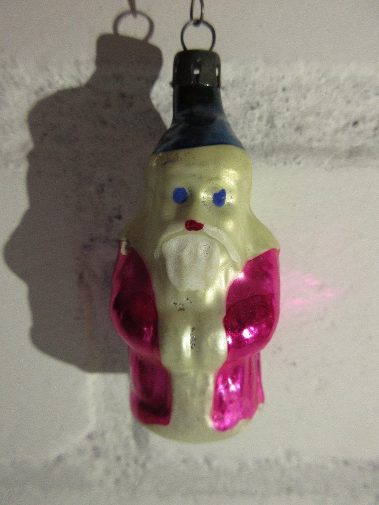 Antieke kerstbal roze kerstman vader kerst, Diversen, Ophalen of Verzenden, Gebruikt