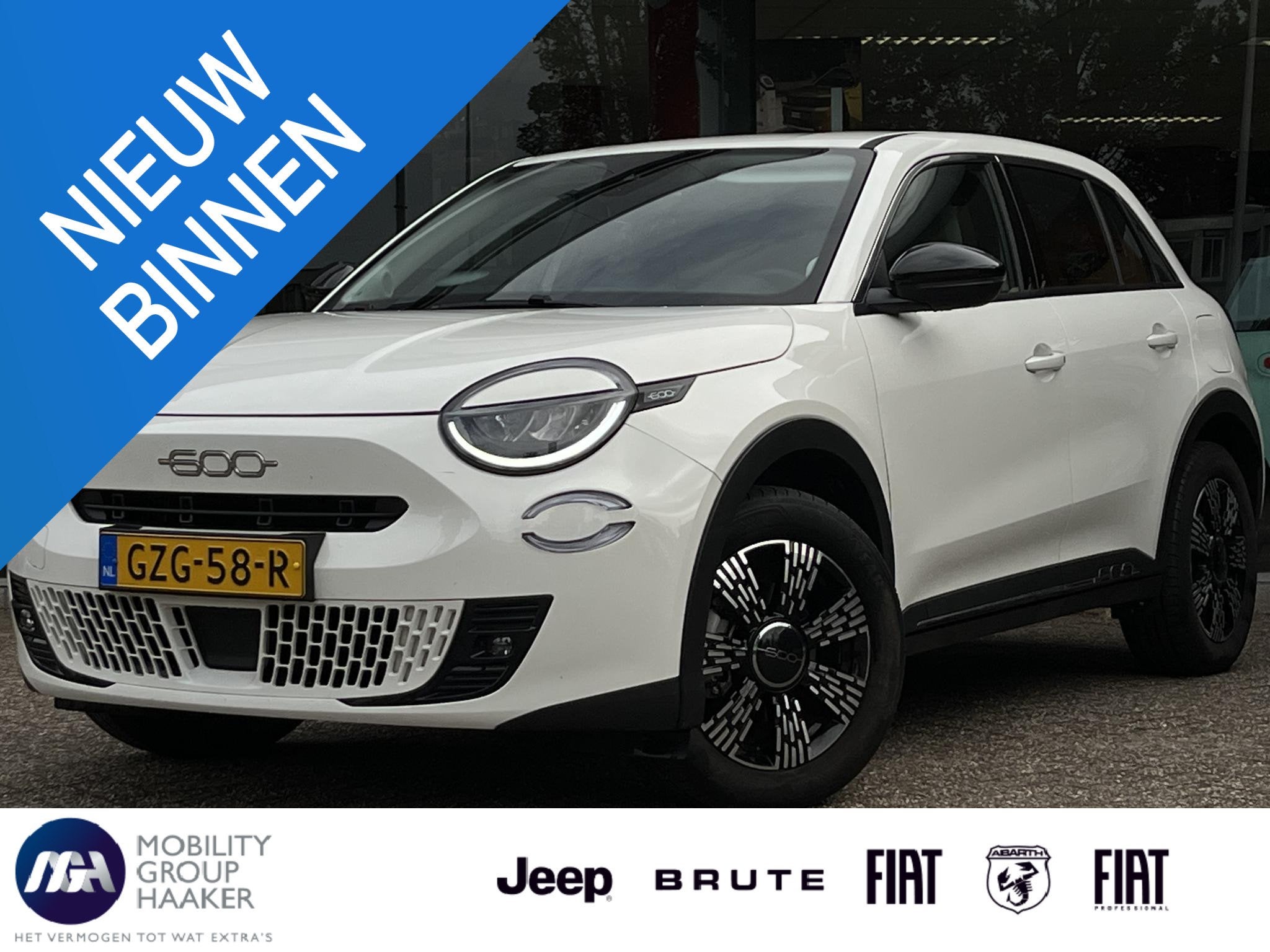 Fiat 600 1.2 Hybrid Urban | Apple-Android | Cruise control |, 145 pk, Gebruikt, 1199 cc, Wit